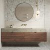 Image of a Bathroom with vanity cabinets made with melamine DuraDECOR Parisian Walnut by Duramar.