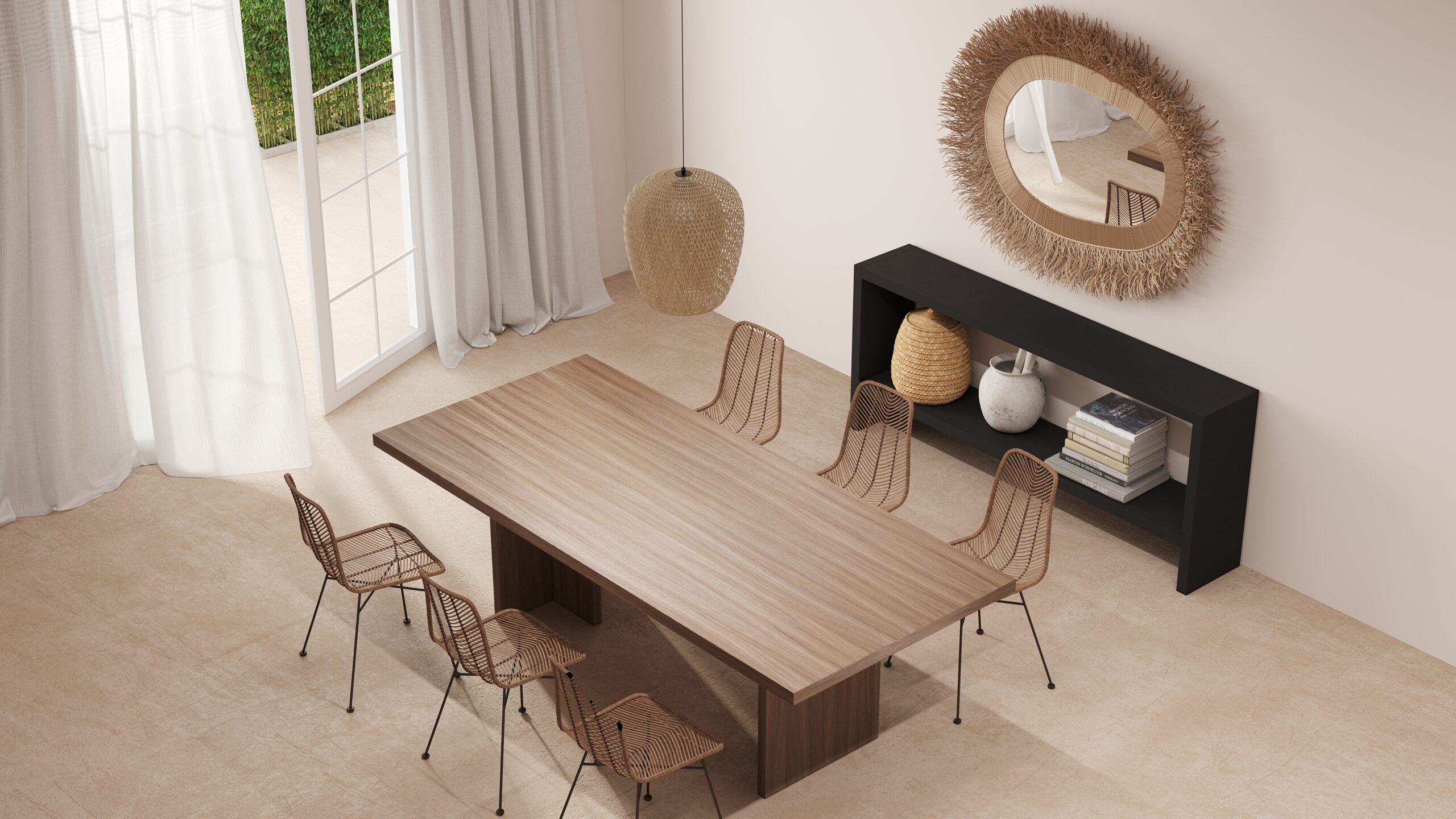 Image of Furniture made with Thermally Fused Laminate in color Light Flannel by Duramar.