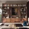 Image of a Lounge area with bookcase made with Thermally Fused Laminate in color Parisian Walnut by Duramar.