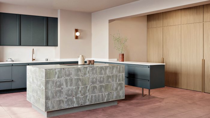 Image of a Kitchen with cabinetry made with Thermally Fused Laminate in Sequoia and Emiko in Ultratex finish by Duramar.