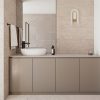 Image of a Bathroom with cabinetry made with Thermally Fused Laminate in Torrey by Duramar.